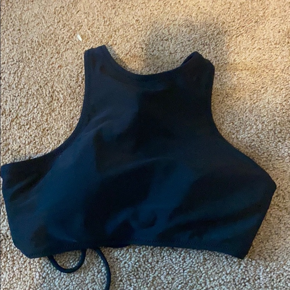 black halter bikini top